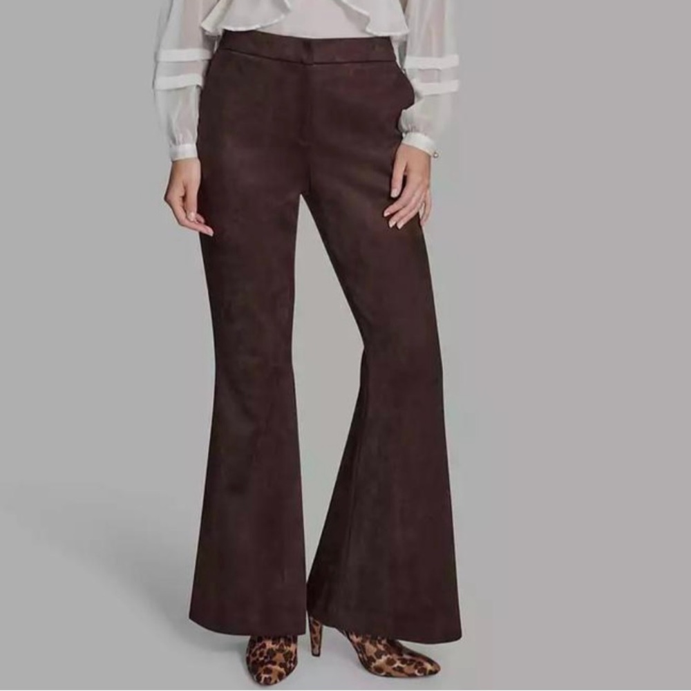BCBG Sueded Flare Pants - Brown